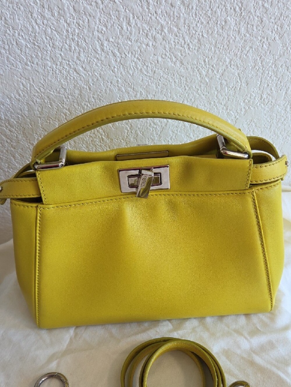 Fendi Peekaboo Yellow Handbag - Picture 2 of 9